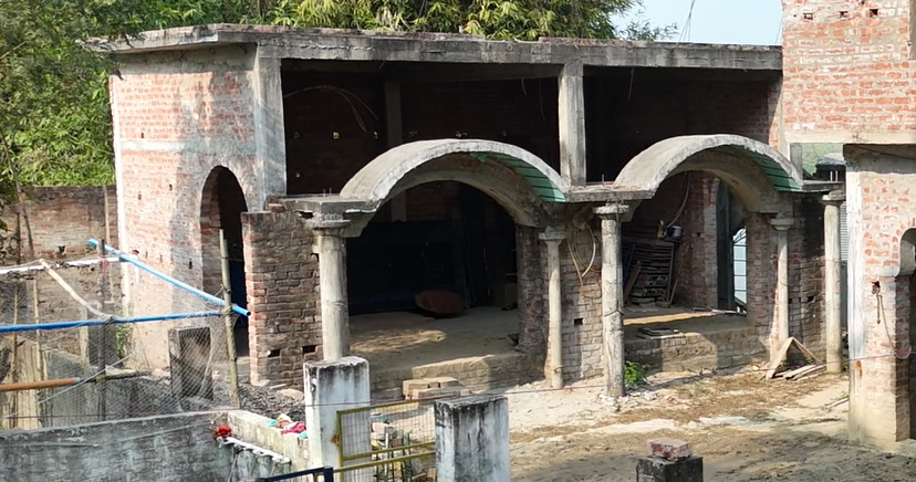 Shiv ji Temple stone carvings and dome construction under progress